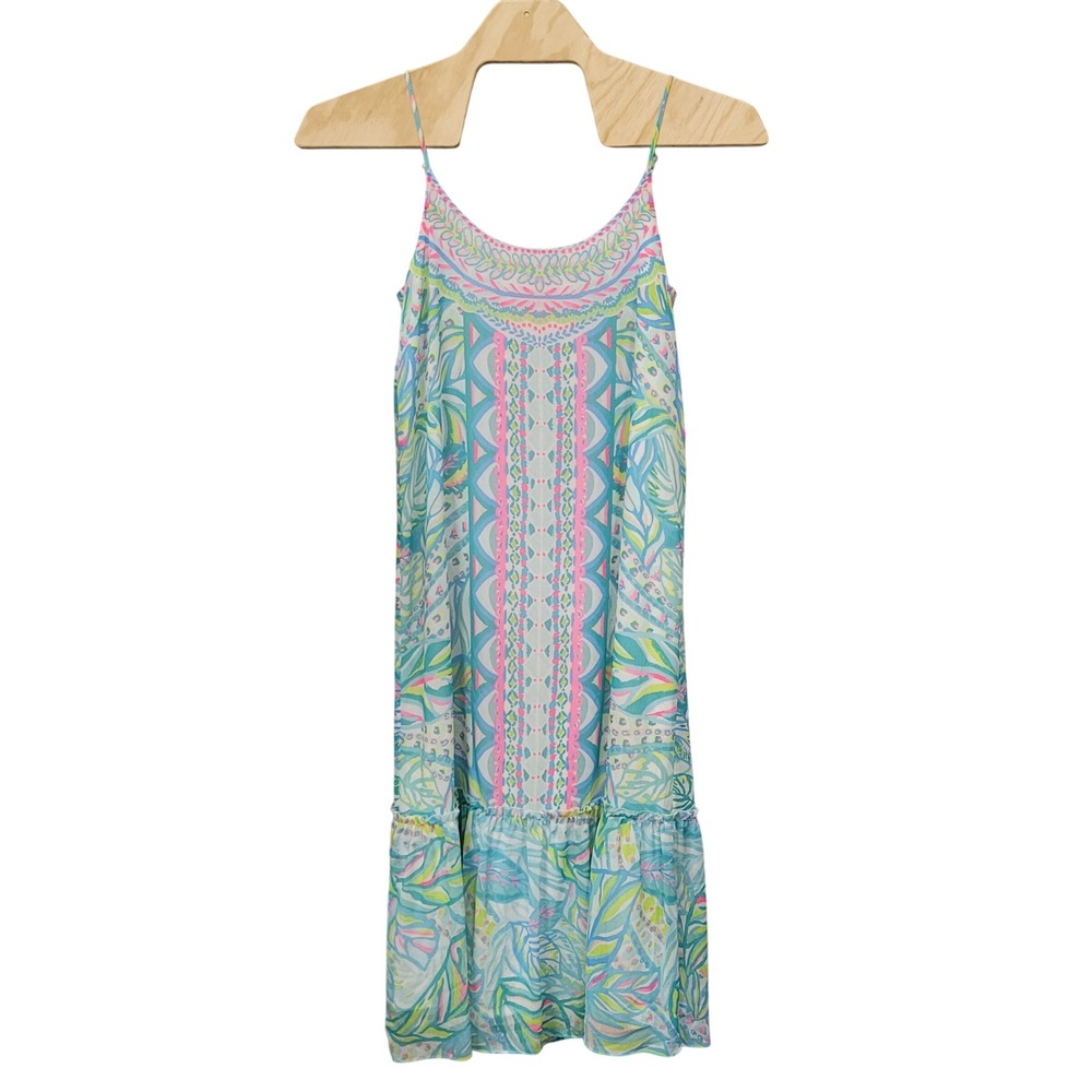 Lilly Pulitzer Womens Winni Midi Dress Pink Blue Green Maraca My World Size M - Picture 6 of 9